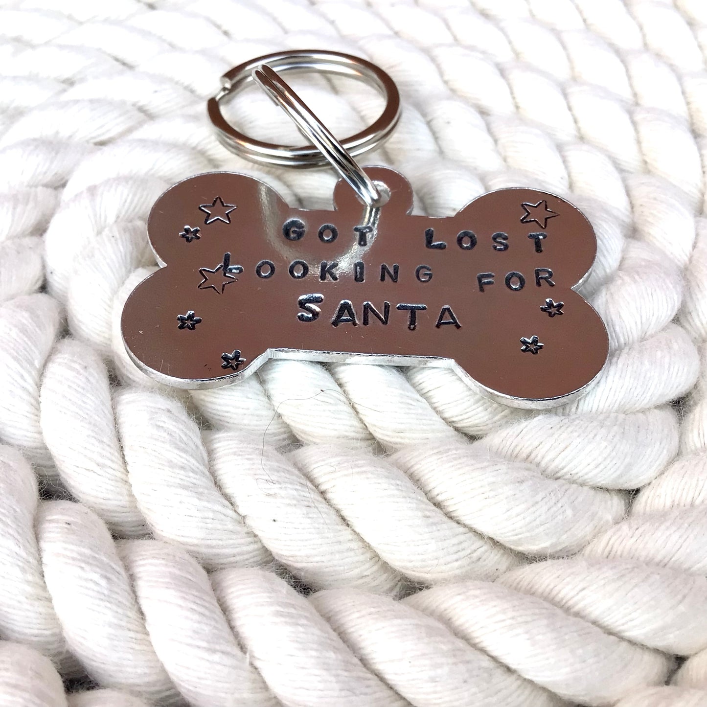 Got Lost Looking For Santa Hand Stamped Dog Tag - FREE POSTAGE π¦