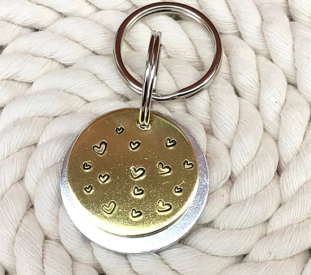Heart Hand Stamped Dog Tag - FREE POSTAGE 📦