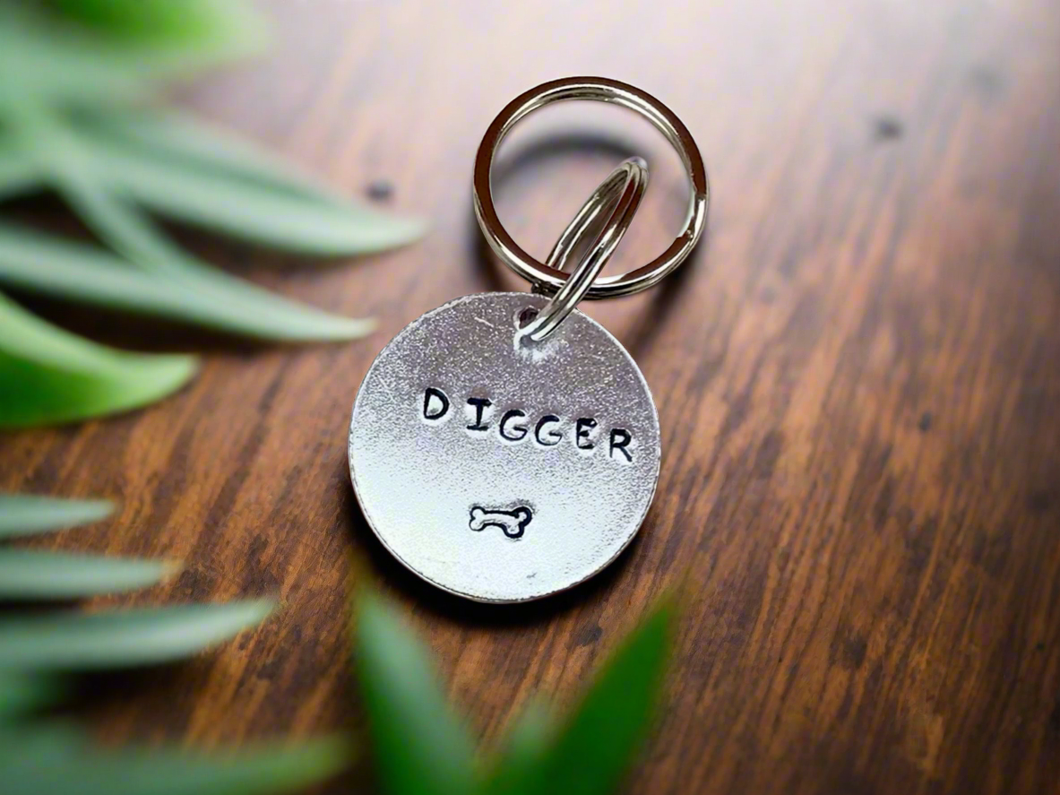 Personalised Hand Stamped Dog Tag - FREE POSTAGE 📦