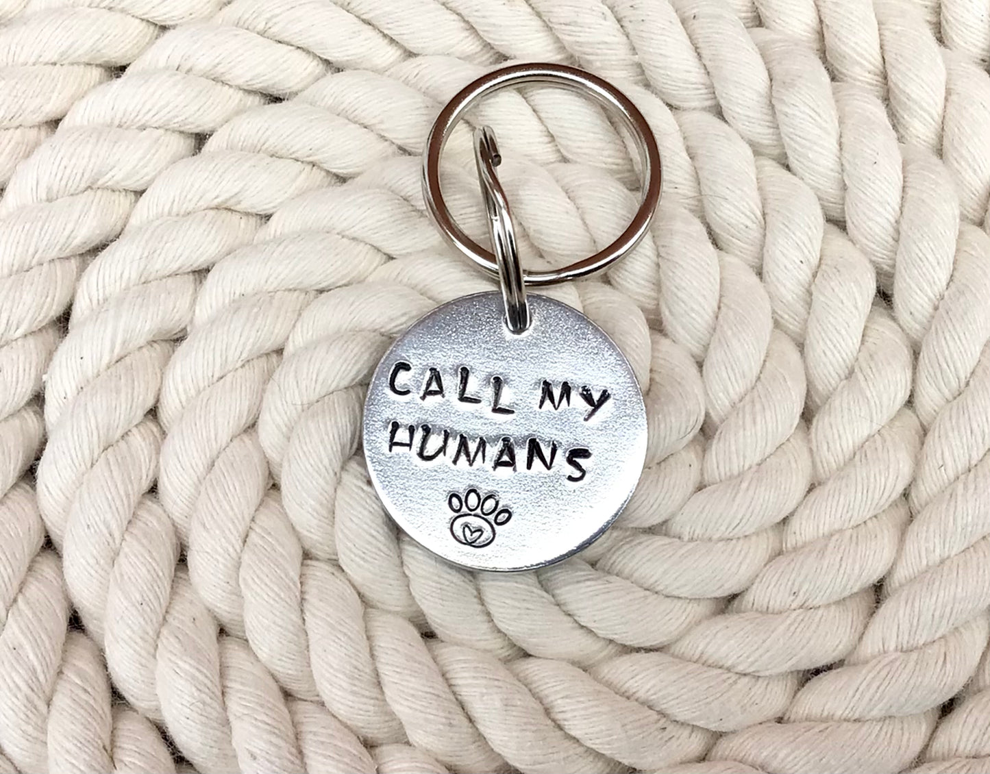 Call My Humans Hand Stamped Dog Tag - FREE POSTAGE 📦