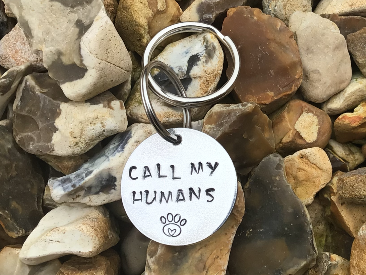 Call My Humans Hand Stamped Dog Tag - FREE POSTAGE 📦
