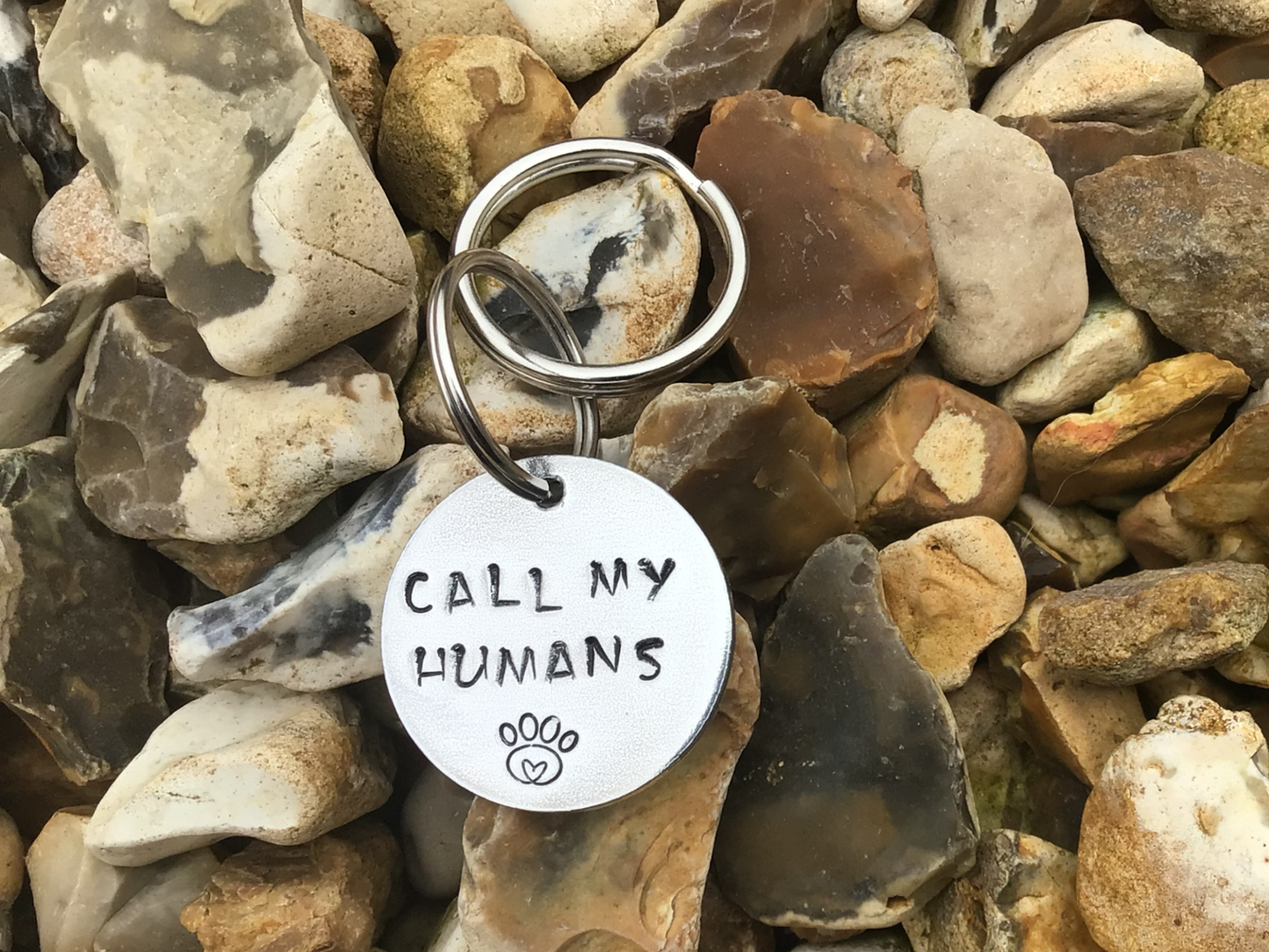 Call My Humans Hand Stamped Dog Tag - FREE POSTAGE 📦