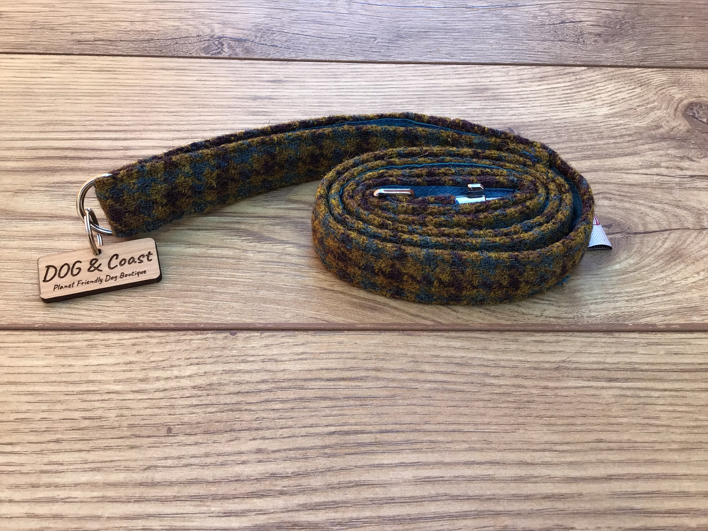 Brown & Turquoise Harris Tweed Lead