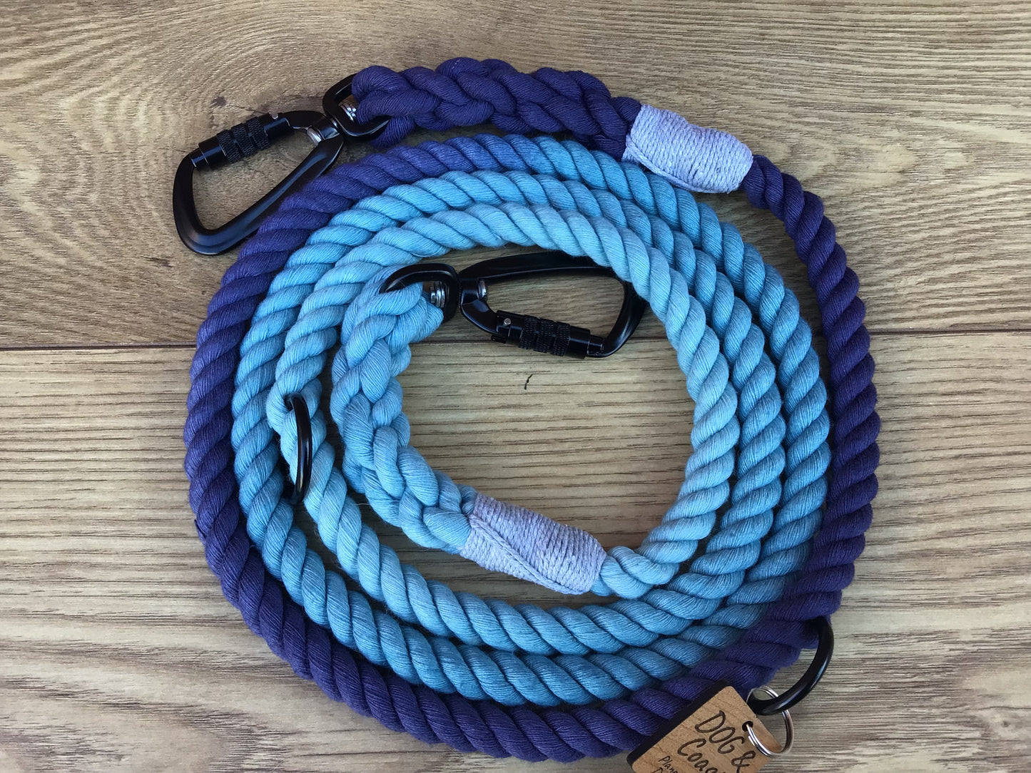 Blue Ombré Double Ended Training Rope Lead