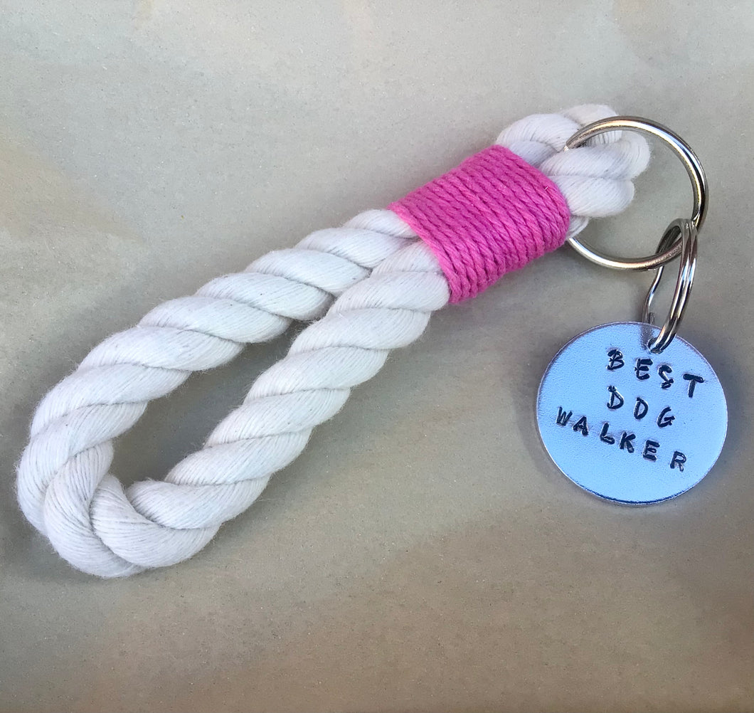Dog Walker Rope Key Ring