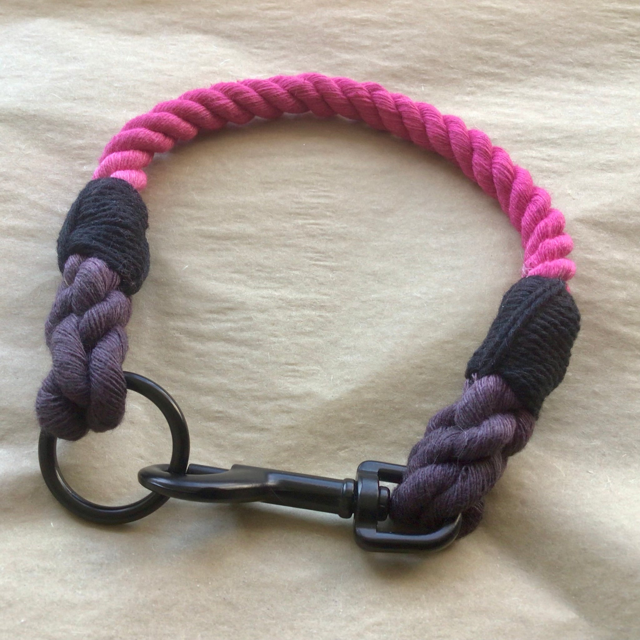 Pink rope dog collar sales