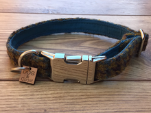 Load image into Gallery viewer, Brown &amp; Turquoise Harris Tweed Collar
