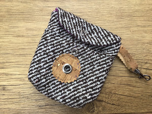Brown Fabric Treat and Poop Bag Holder