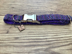 Purple Stripe Harris Tweed Collar