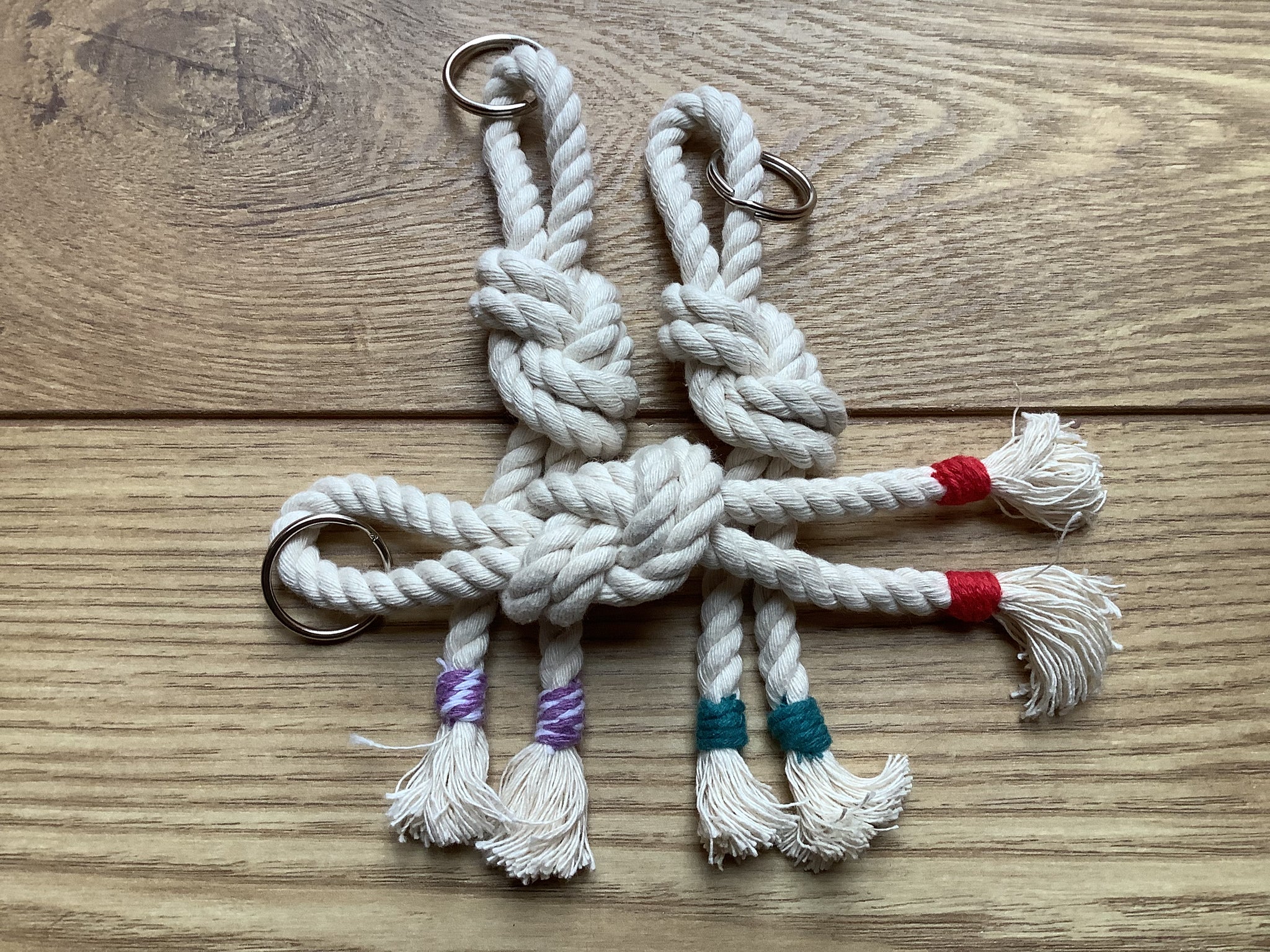 Rope Key-Ring with Coloured Whipped Thread – Collared Creatures LTD