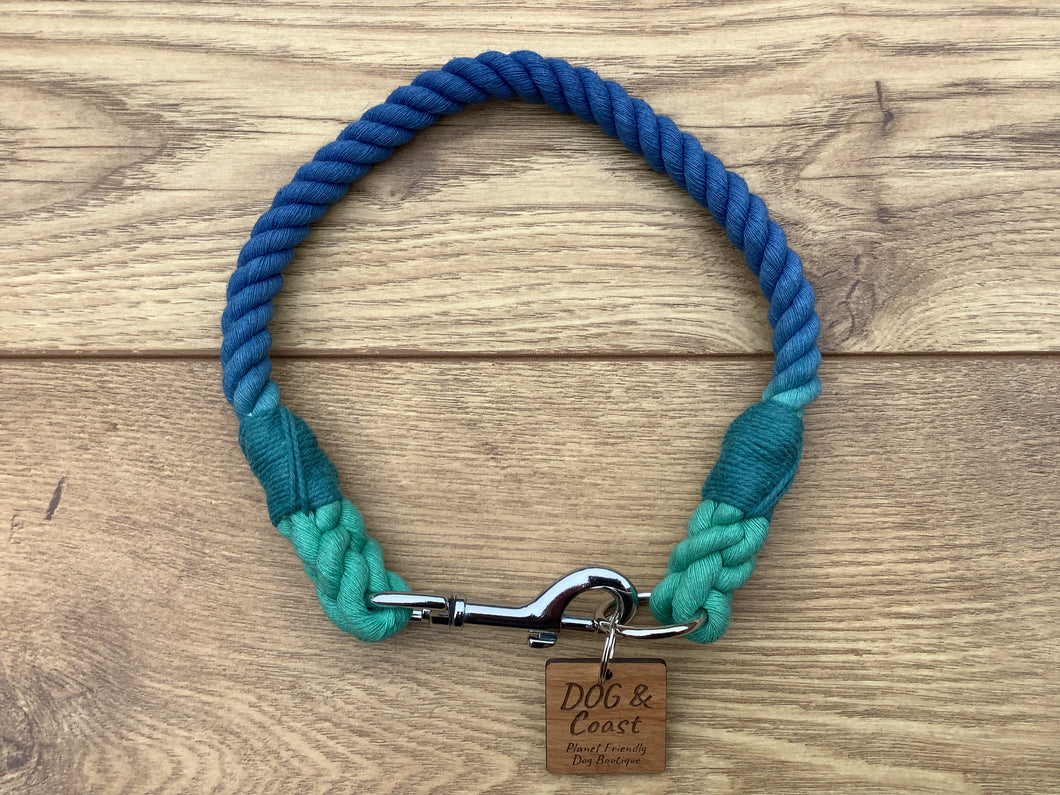Green & Blue Rope Collar