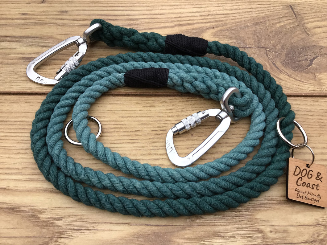 Green Ombr Double Ended Training Rope Lead DOG Coast