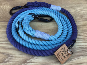 Blue Ombré Double Ended Training Rope Lead