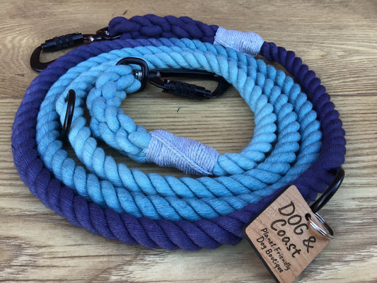 Blue Ombré Double Ended Training Rope Lead
